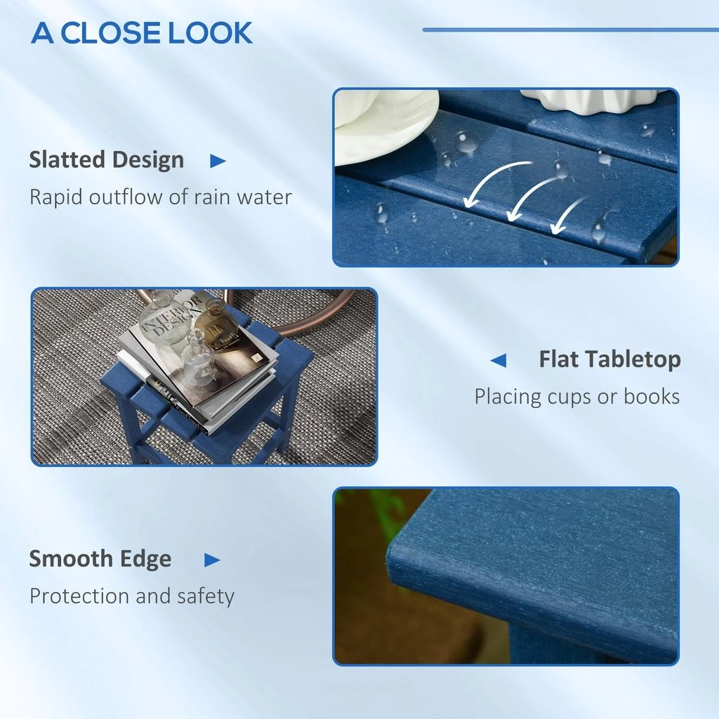 Streamdale Furniture Streamdale Heavy-Duty Weatherproof Adirondack Patio Side Table 6