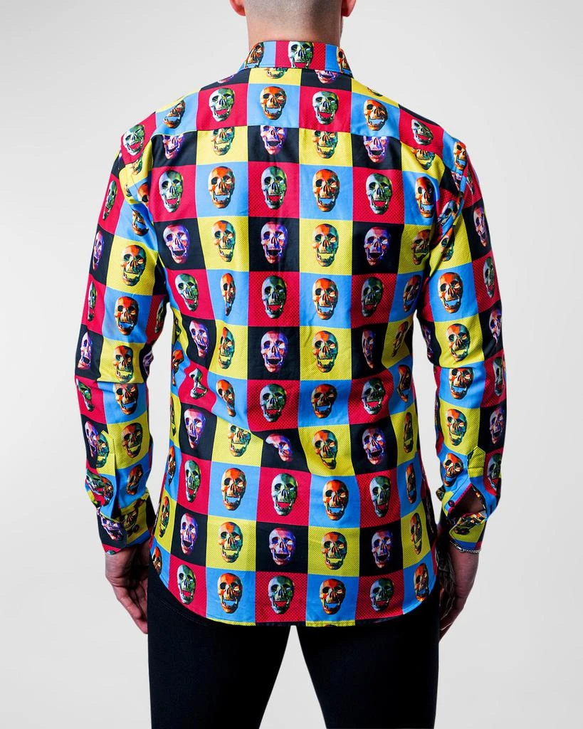 Maceoo Men's Fibonacci Skulls Dress Shirt 2