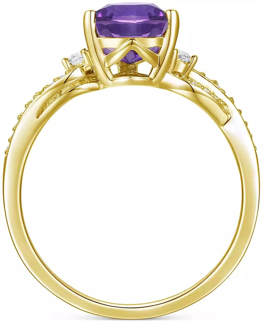 Macy
s Amethyst (1-3/4 ct. t.w.) 
Lab-Grown White Sapphire (1/6 ct. t.w.) Twist Ring in 14k Gold-Plated Sterling Silver (Also in Additional Gemstones) 3