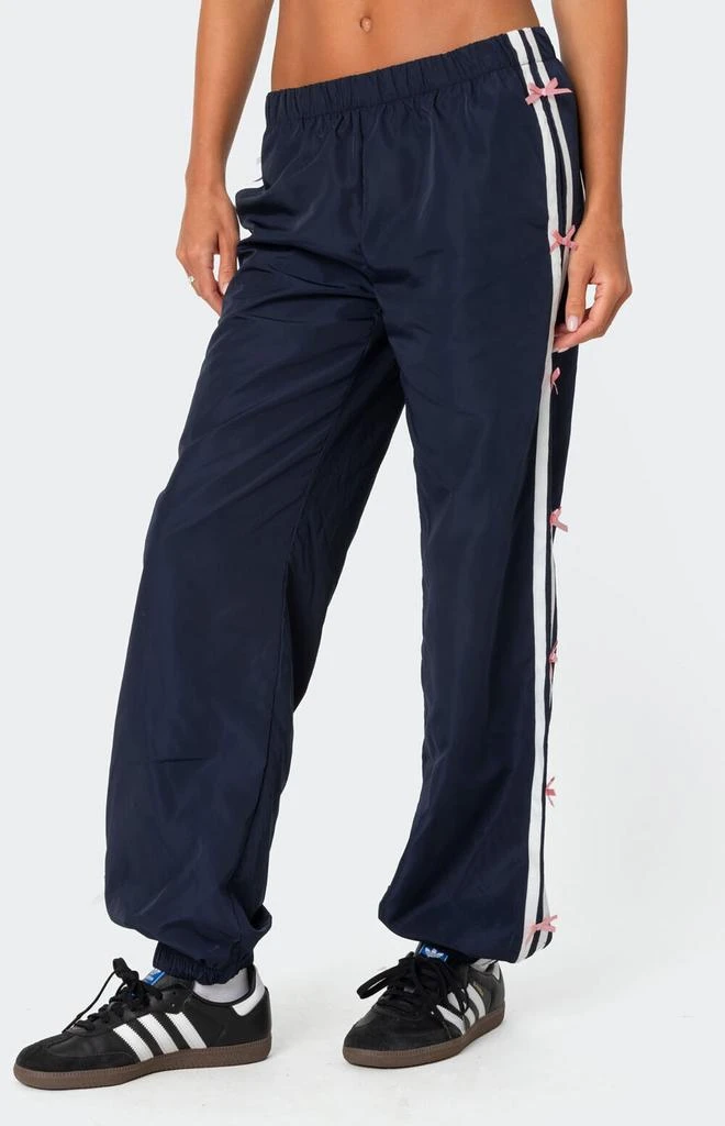 Edikted Bow Stripe Nylon Track Pants 4