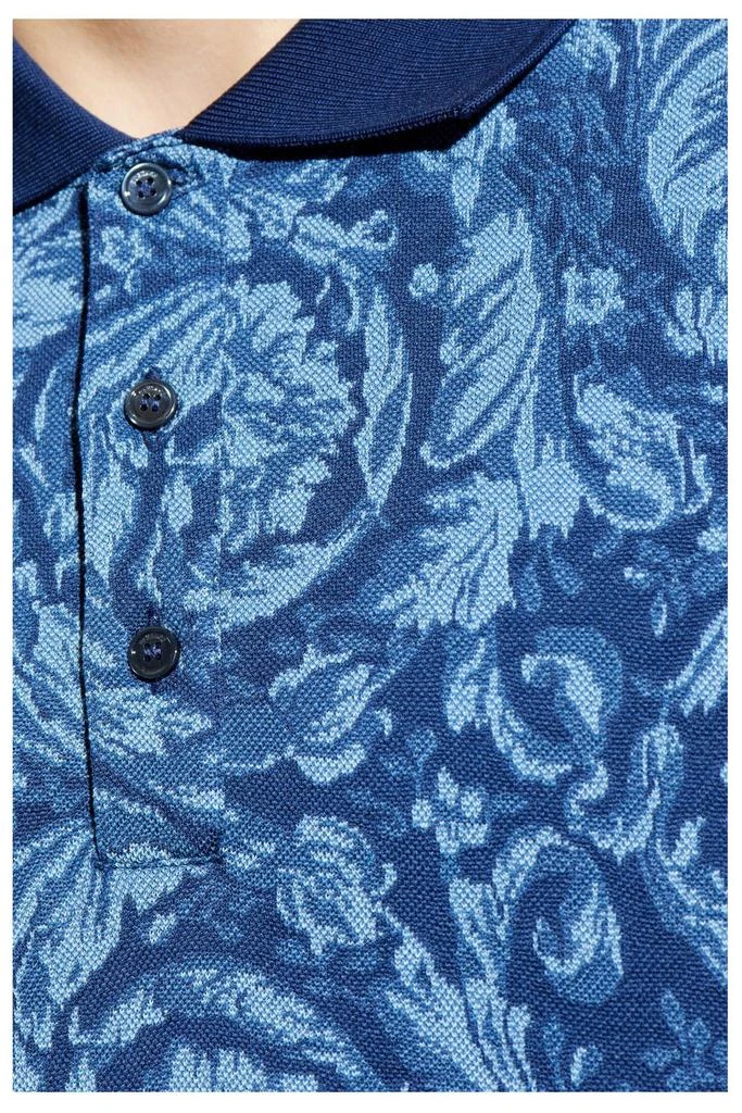 Versace Versace Barocco-Jacquard Short-Sleeved Polo Shirt 5
