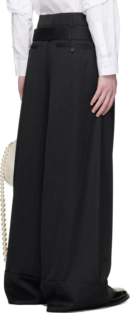 Simone Rocha Gray Wide Leg Multi Belt Loop Trousers 3