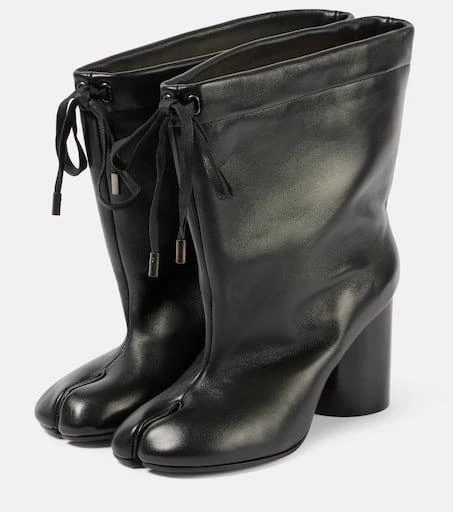 MAISON MARGIELA Tabi drawstring leather ankle boots 4