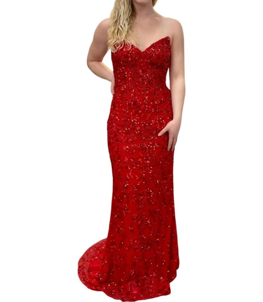 Sherri Hill Sherri Hill - Strapless Prom Dress - Red - 4 Sherri Hill Sherri Hill - Strapless Prom Dress - Red - 4