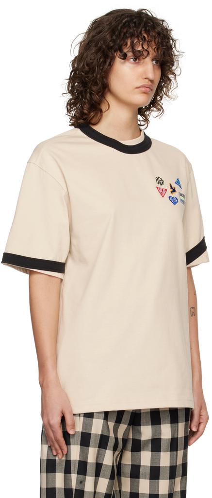 ADER error Beige Appliqué T-Shirt