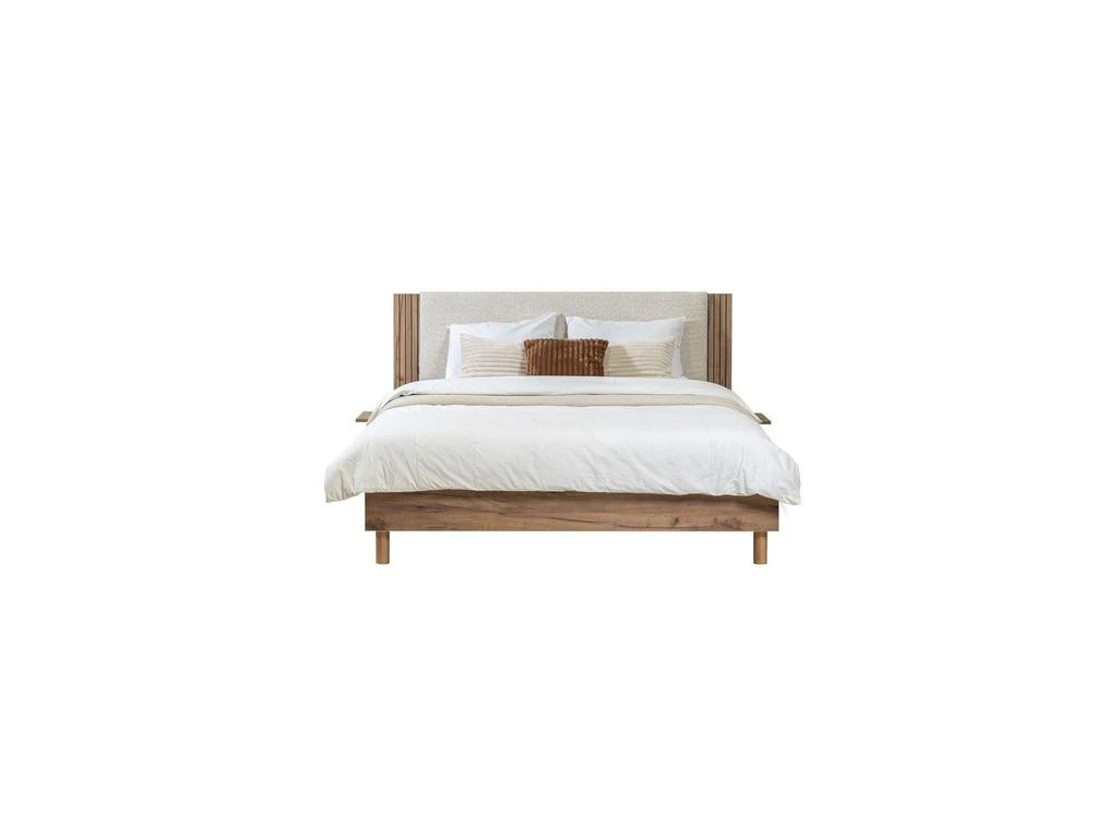 预计3周后发货 Bobochic Lit Avec Lattes Massives - Pieds Bois Naturel - Lior - Beige 2