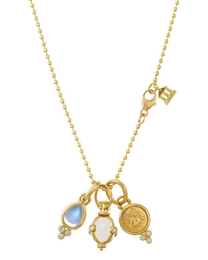 Temple St. Clair 18K Yellow Gold Three-Charm Gift Set with Chain, 16"