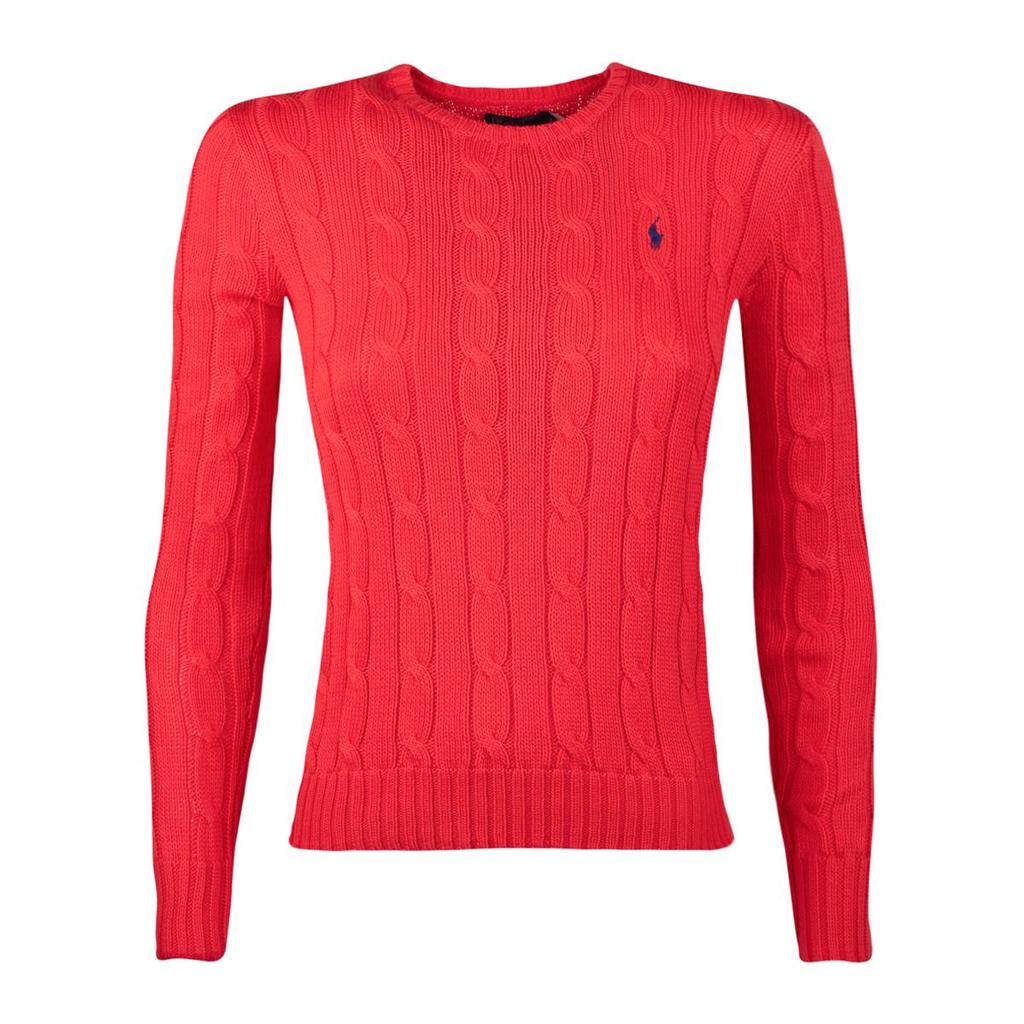 Ralph Lauren Ralph Lauren Bright Hibiscus Cotton Cable-Knit Crew Neck Sweater