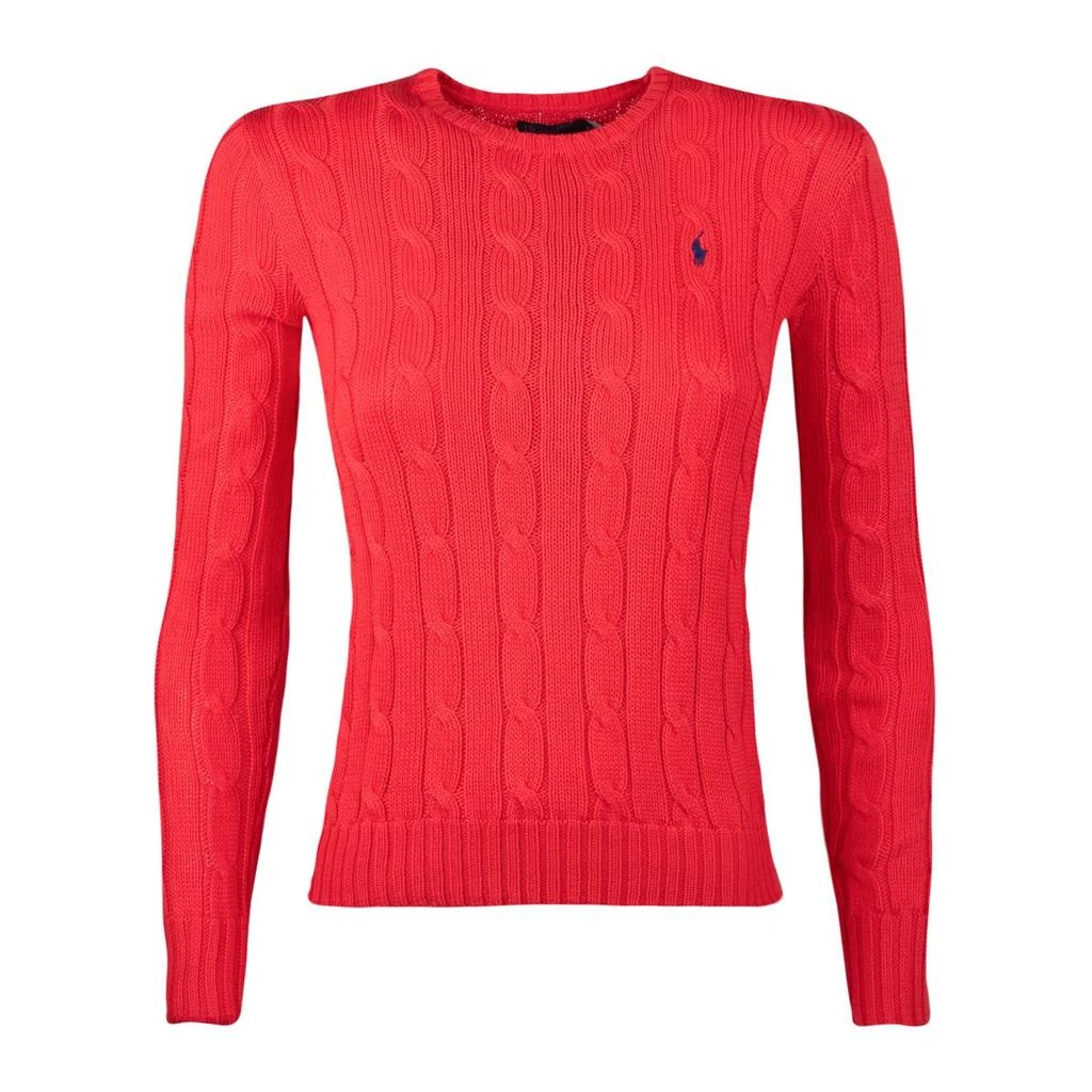 Ralph Lauren Ralph Lauren Bright Hibiscus Cotton Cable-Knit Crew Neck Sweater 1