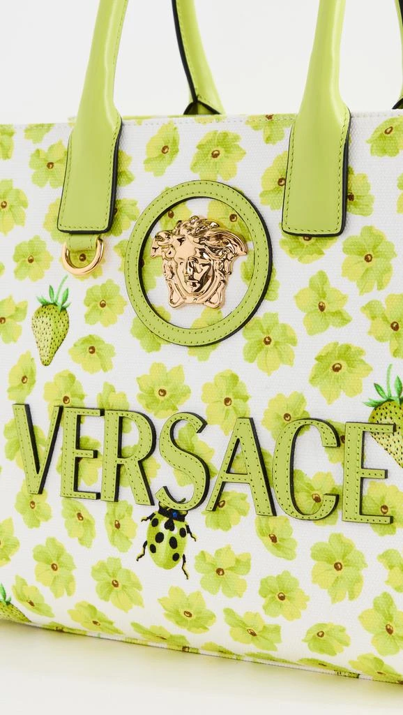 Versace Fabric and Calf Leather Small Tote 4