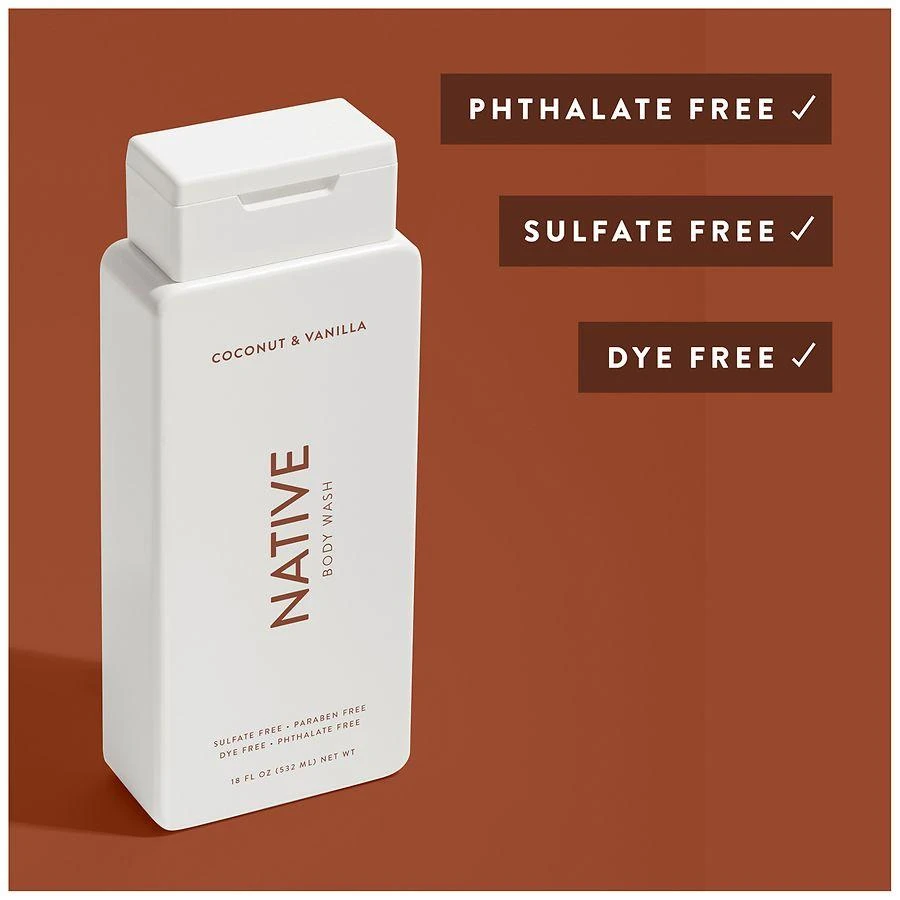 Native Body Wash, Sulfate Free, for Women and Men Coconut & Vanilla 5