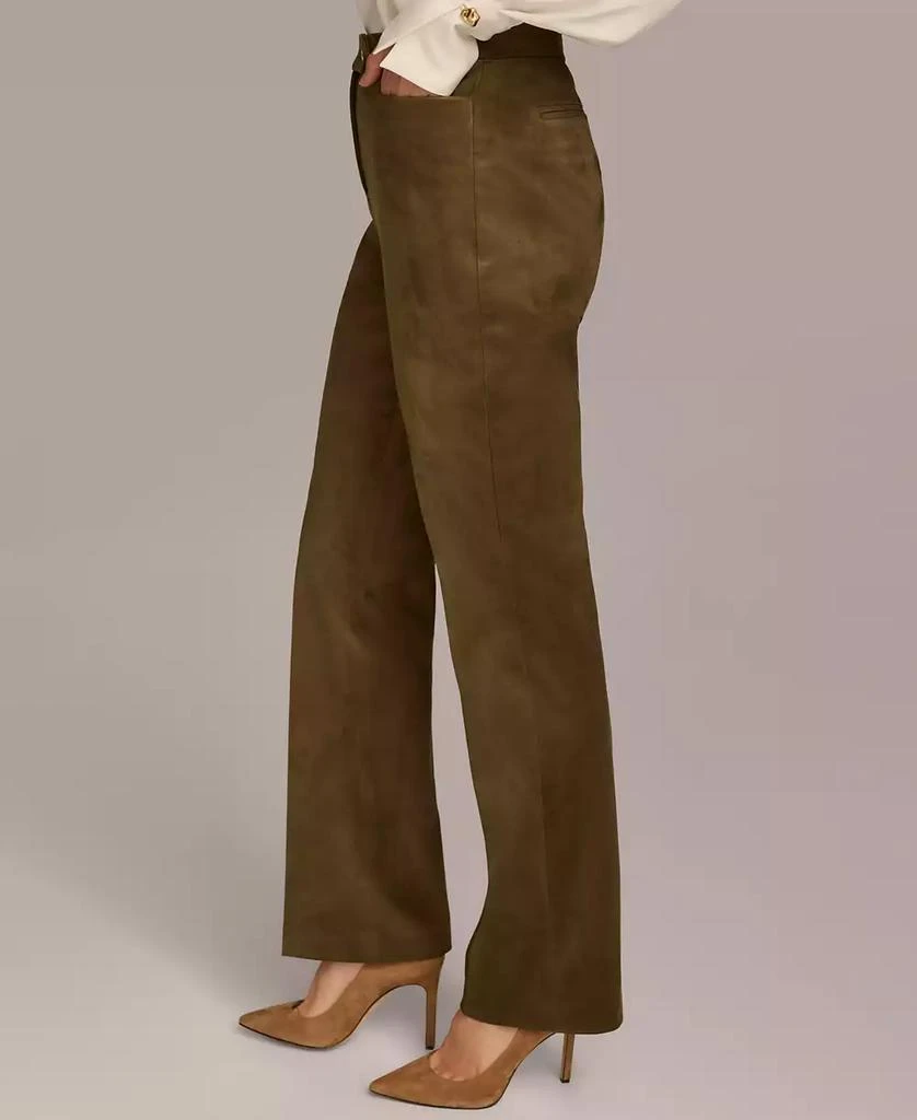 Donna Karan Women's Straight-Leg Faux-Suede Pants 3