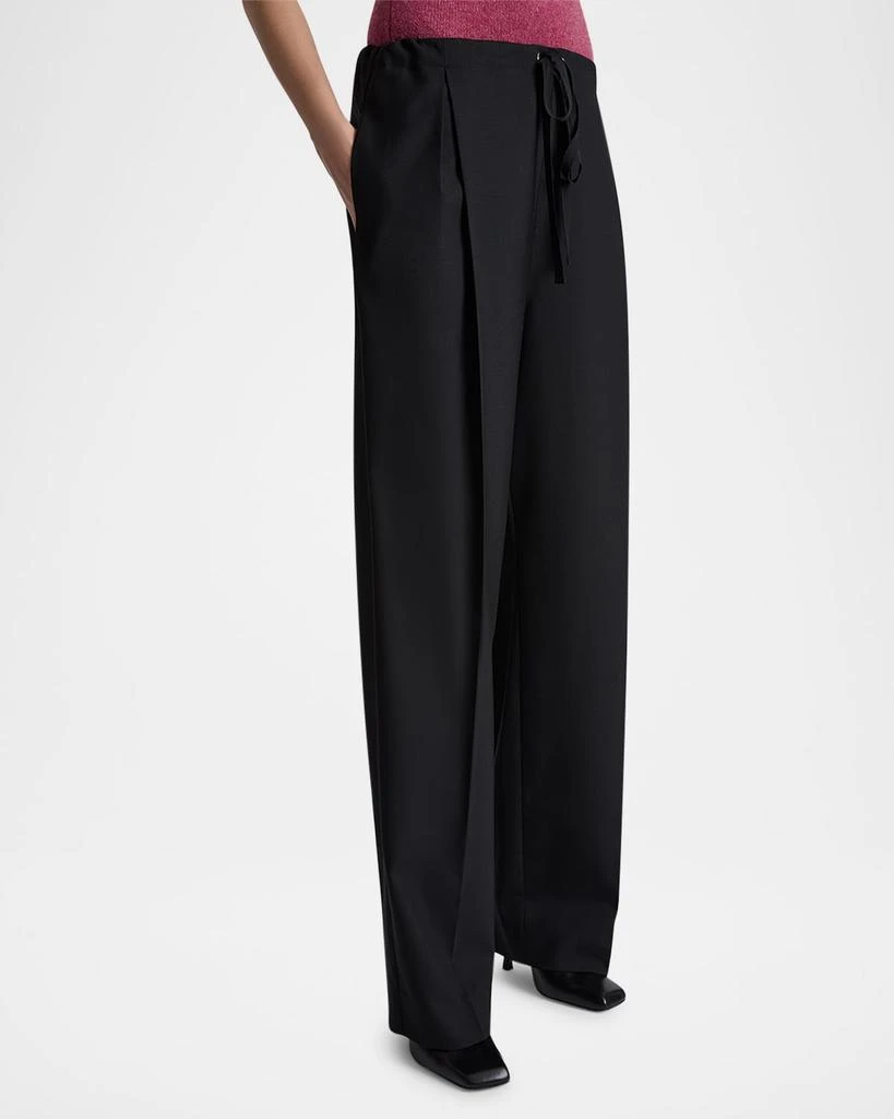 Khaite Trenton Pleated Straight-Leg Pull-On Pants 6