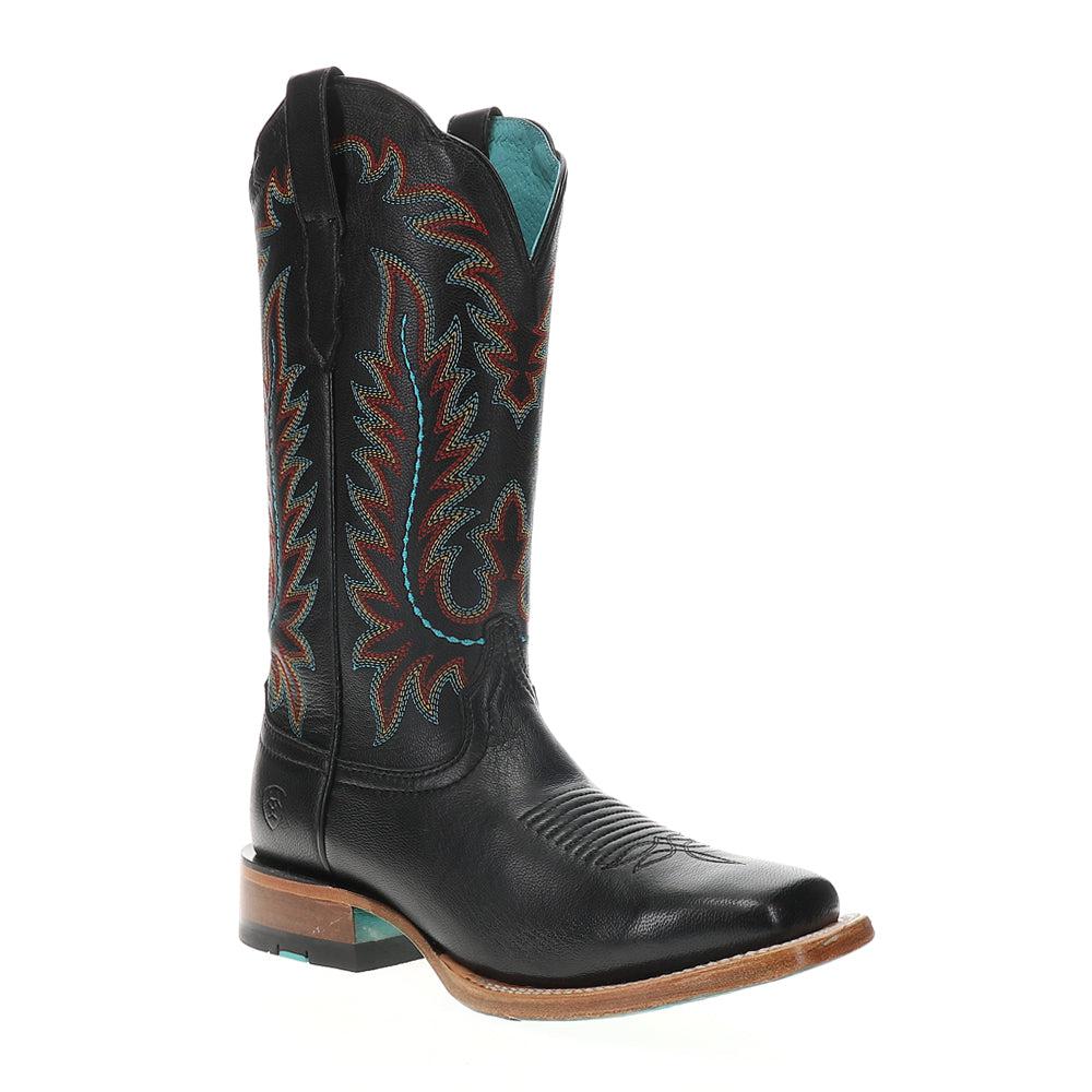 Ariat Frontier Tilly Embroidered Square Toe Pull On Cowboy Boots