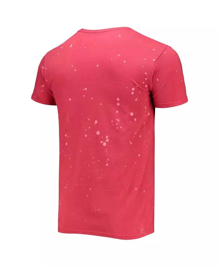 The Original Retro Brand Men's Red Winston-Salem State Rams Bleach Splatter T-shirt 3