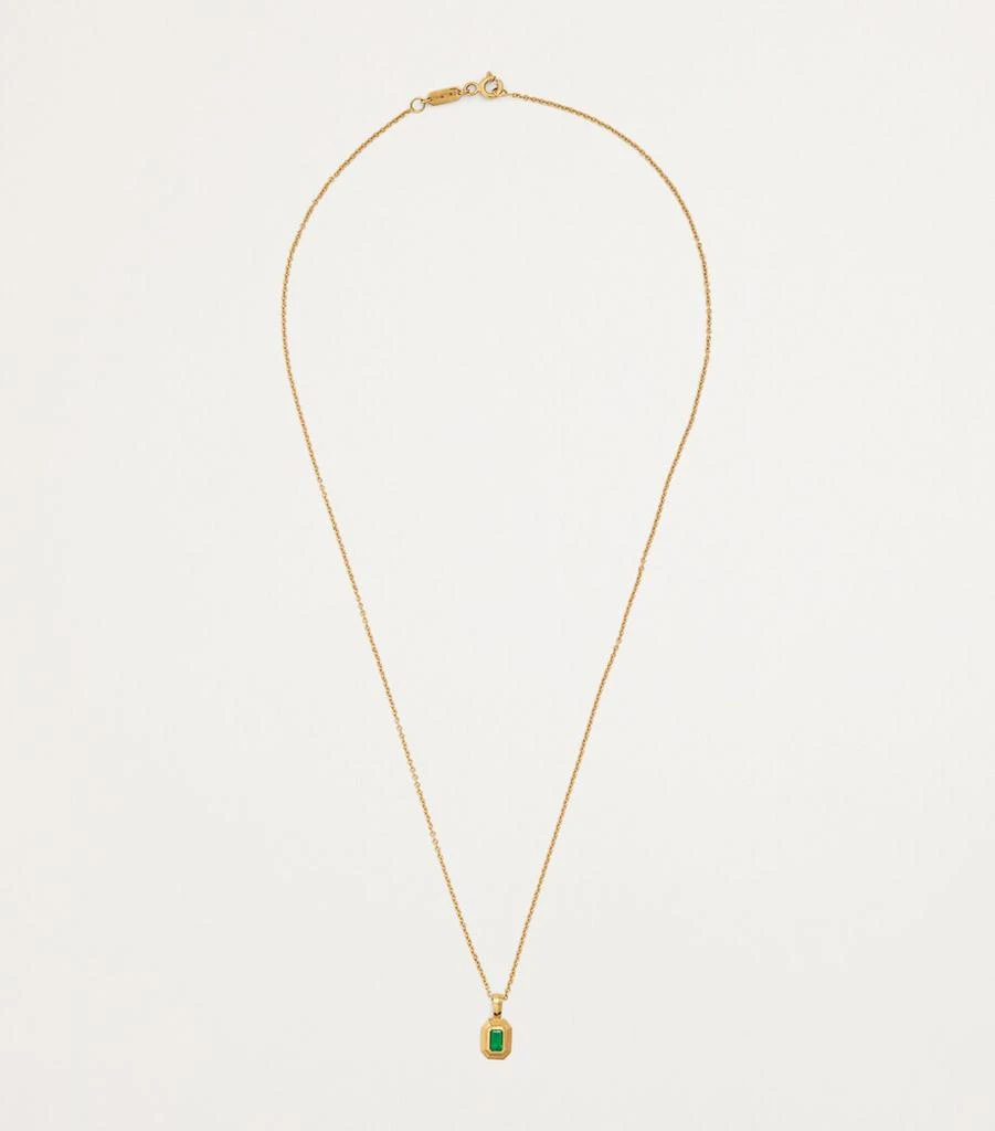 Azlee Yellow Gold and Emerald Staircase Necklace 3