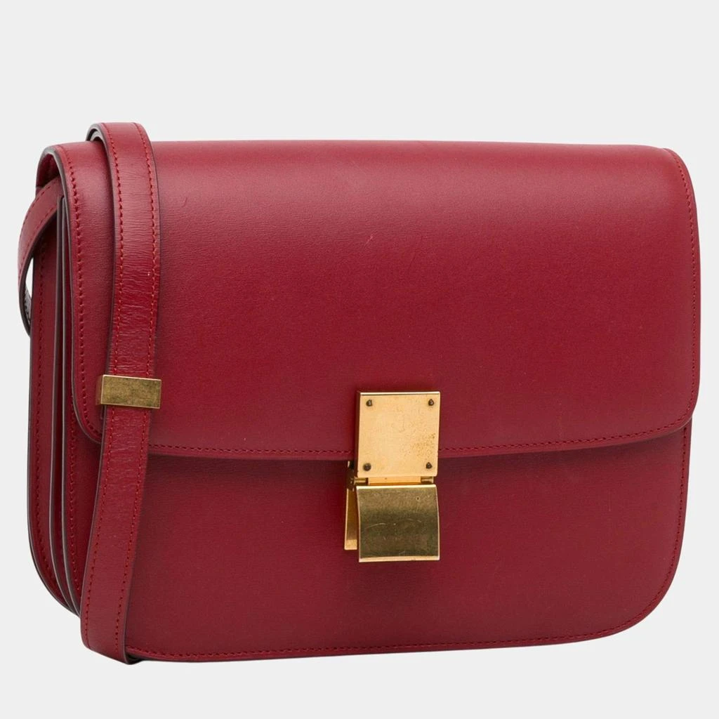 Celine Celine Red Medium Calfskin Classic Box Bag 4