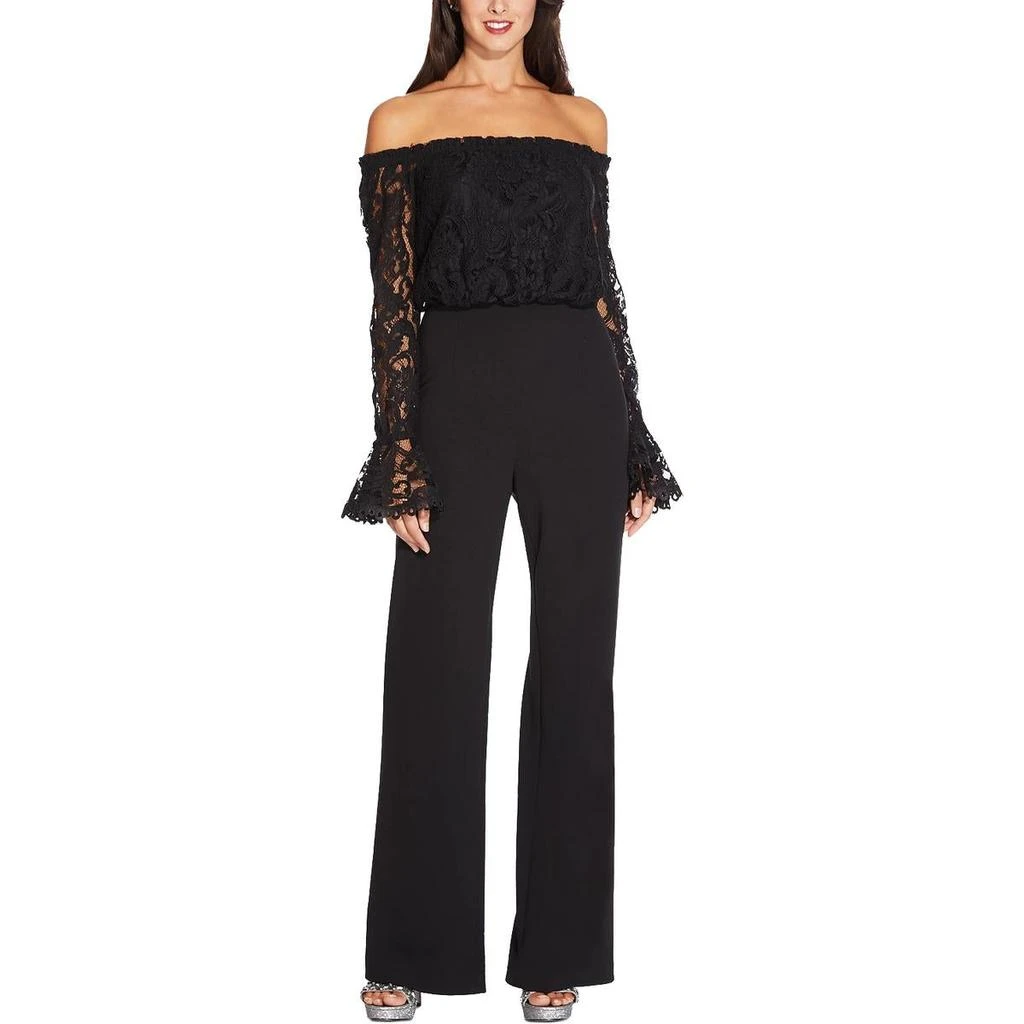 Adrianna Papell Womens Off The Shoulder Lace Jumpsuit 3