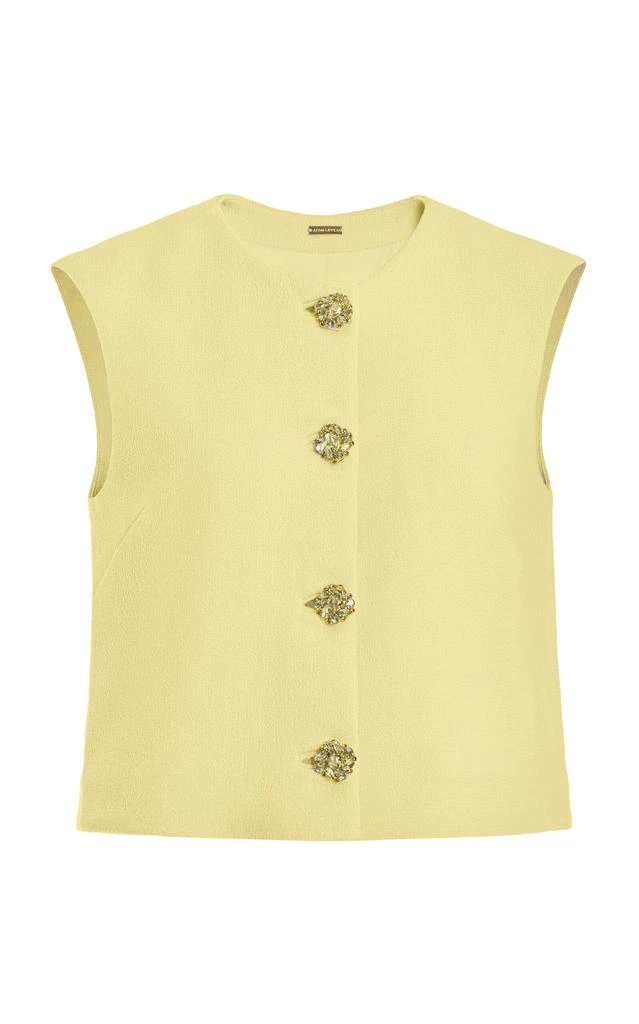 Adam Lippes Adam Lippes - Exclusive Button-Detailed Wool Crepe Crop Top - Yellow - US 6 - Moda Operandi 1