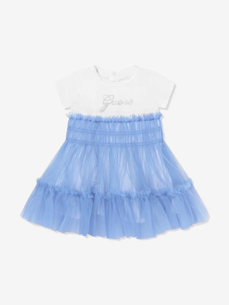 GUESS Guess Baby Girls Mixed Fabric Dress in Blue 3