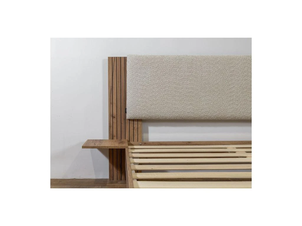 预计3周后发货 Bobochic Lit Avec Lattes Massives - Pieds Bois Naturel - Lior - Beige 5
