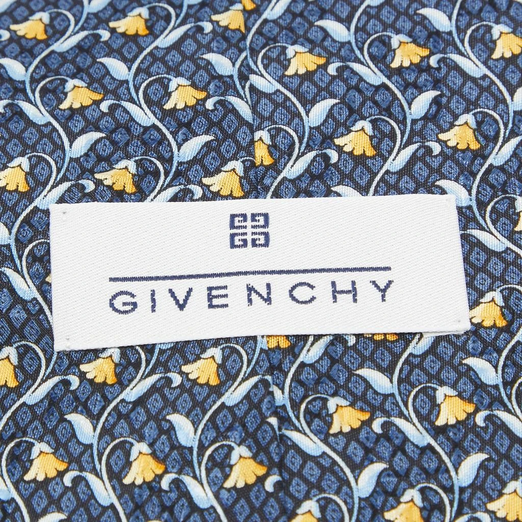 Givenchy Givenchy Blue Floral Print Silk Traditional Tie 3