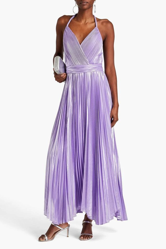 ruffle layered maxi dress MissJophiel Women Straps V Neck Floral Chiffon Sage Maxi Tiered Prom Formal Evening Gown Sage / Tea Length / US2