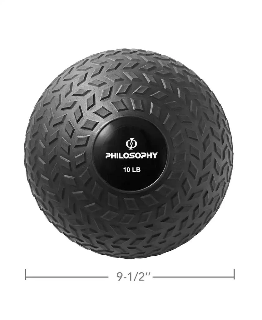 Philosophy Gym Slam Ball, 10 LB - Weighted Fitness Medicine Ball with Easy Grip Tread 4
