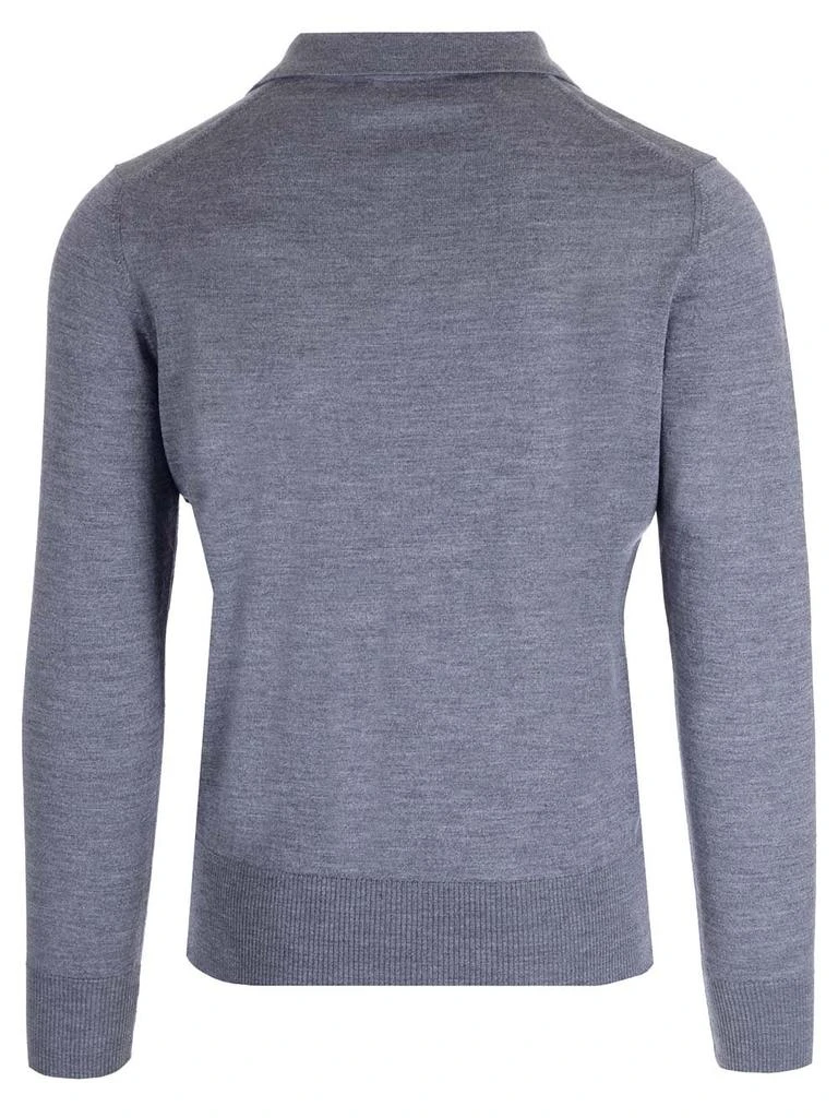 AMI AMI Paris Long Sleeved Knitted Polo Shirt 2