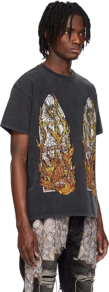 Who Decides War SSENSE Exclusive Black Flame Glass T-shirt 2