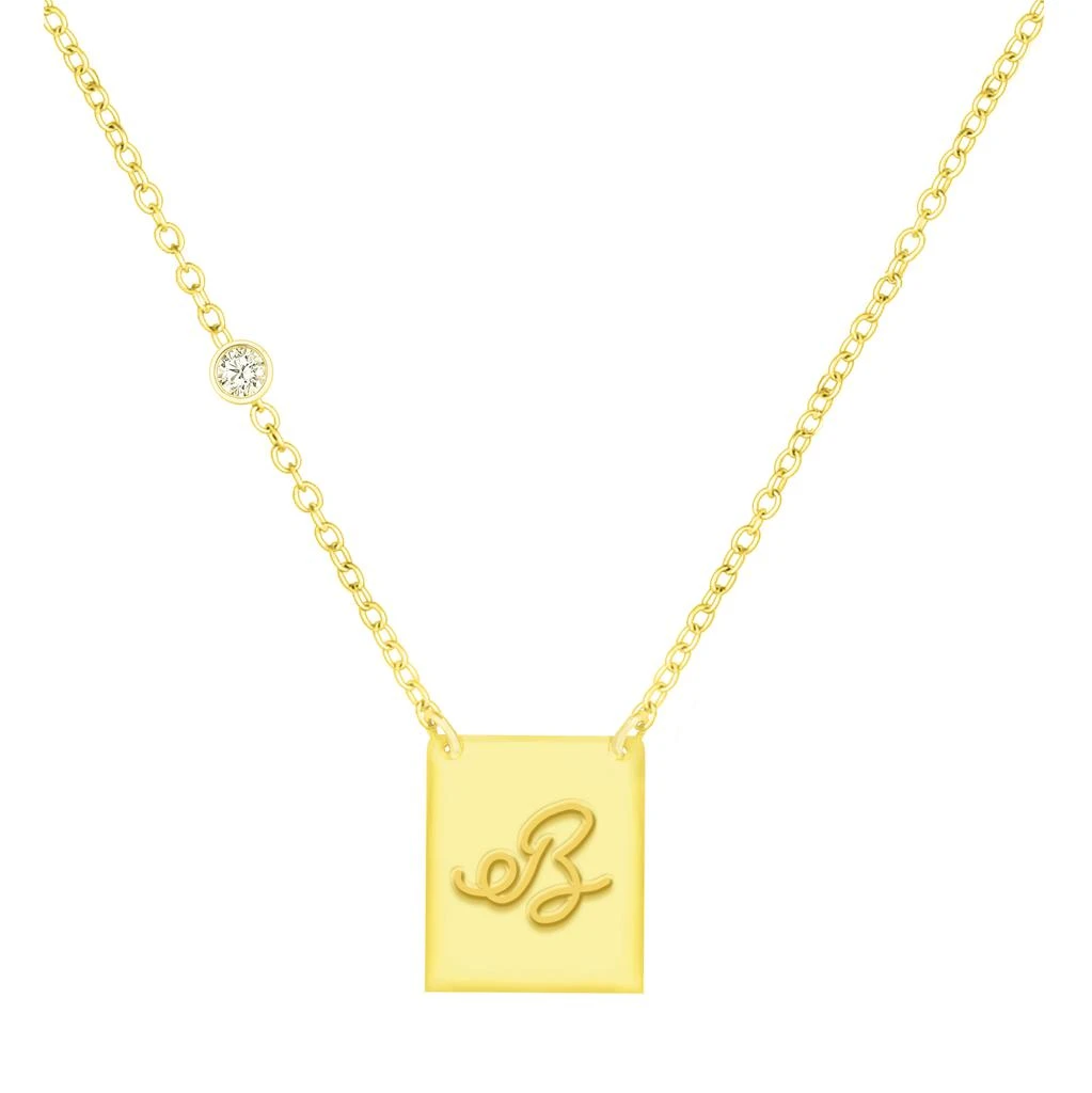 Savvy Cie Jewels 18K GOLD PLATED OVER STERLING SILVER NECKLACE WITH CZ 17