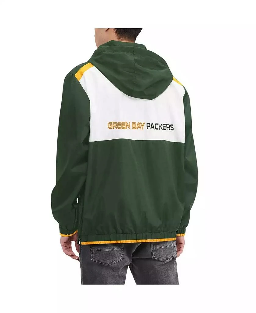 Tommy Hilfiger Men's Green, White Green Bay Packers Carter Half-Zip Hooded Top 2