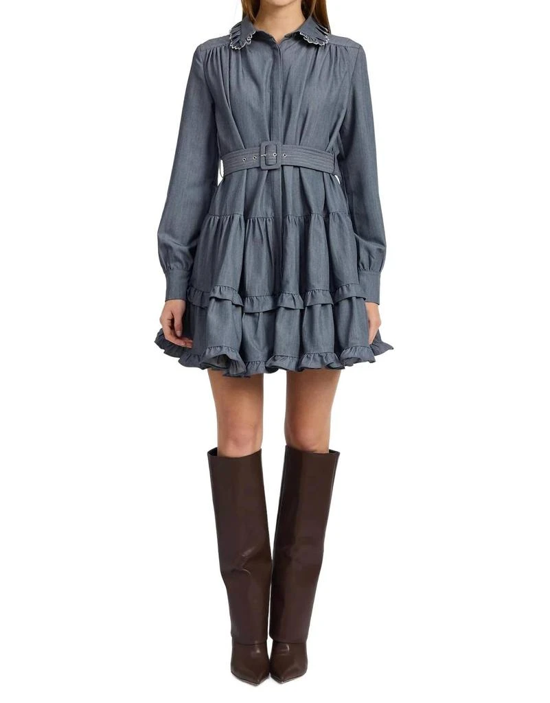 En Saison Angeline Mini Dress In Denim 2