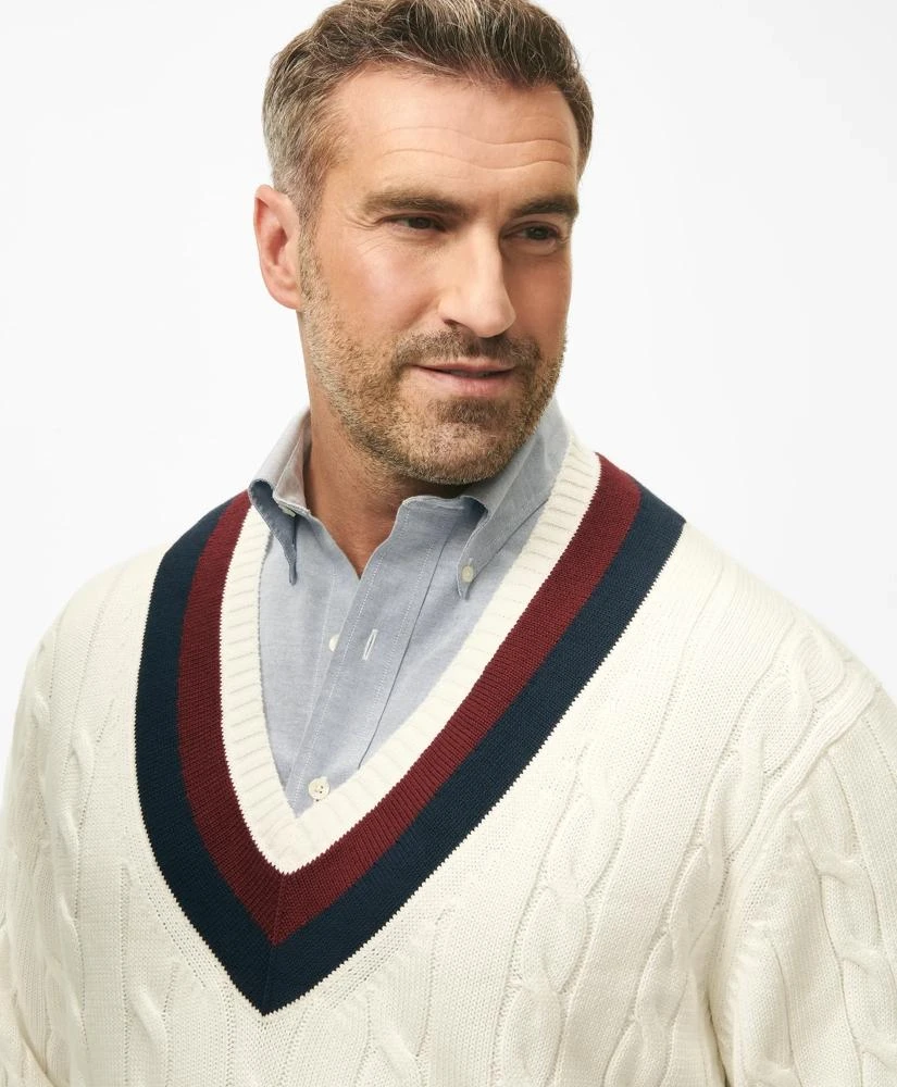 Brooks Brothers Big & Tall Supima® Cotton Cable Tennis Sweater 2