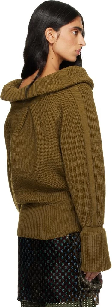 Dries Van Noten Khaki Drawstring Turtleneck 3