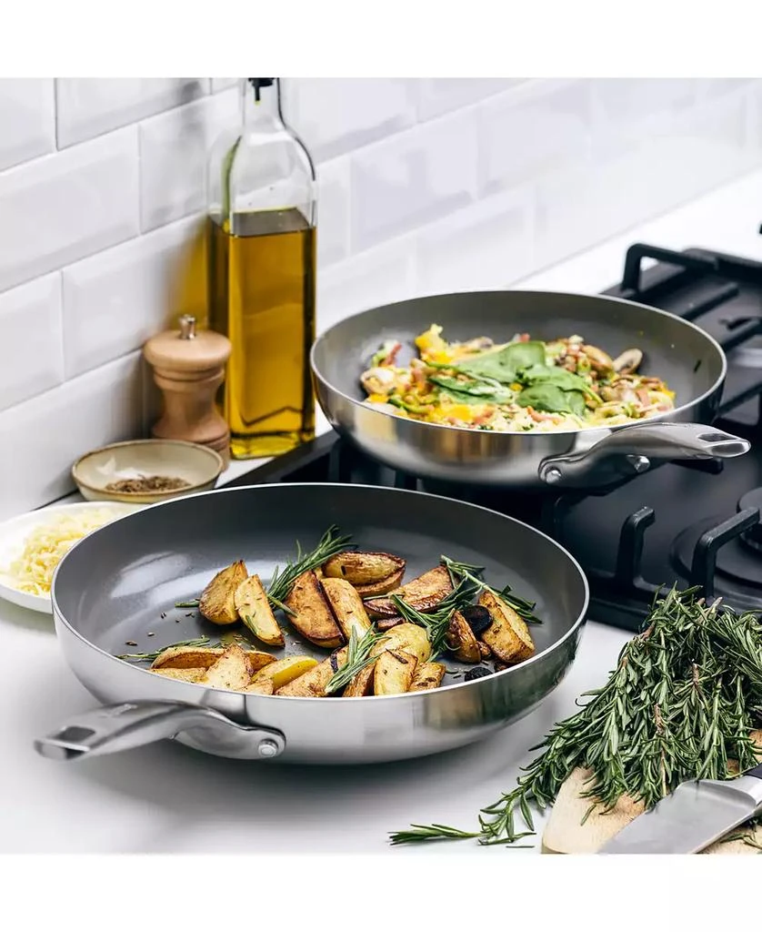 Greenpan Chatham Stainless Ceramic Nonstick 2-Pc. Frypan Set 3