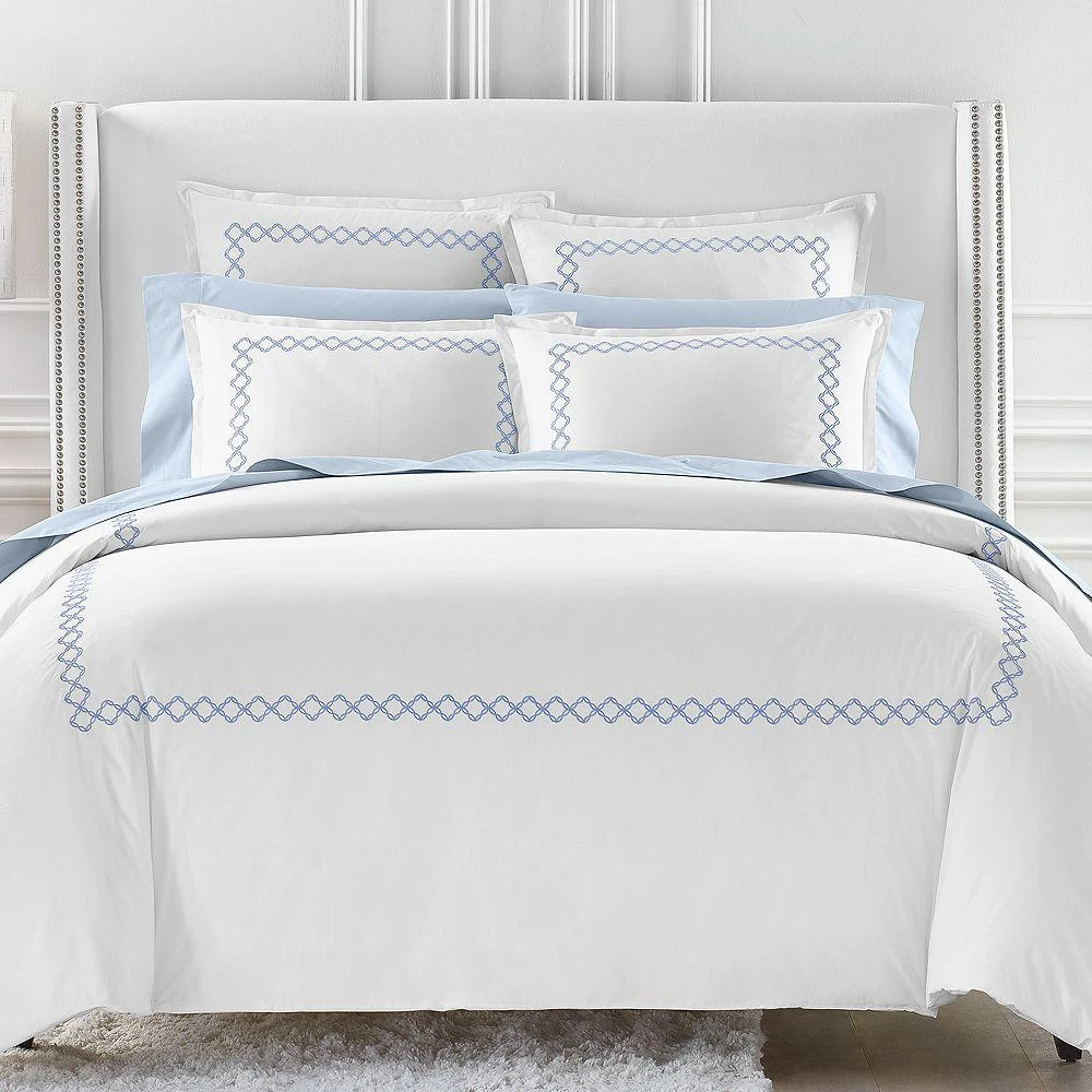 sky Embroidered Percale Duvet Cover and Shams Set - Exclusive 6