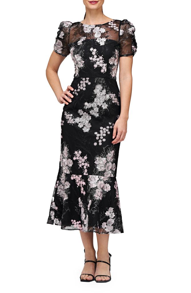 JS Collections Hope Floral Embroidered Cocktail Dress
