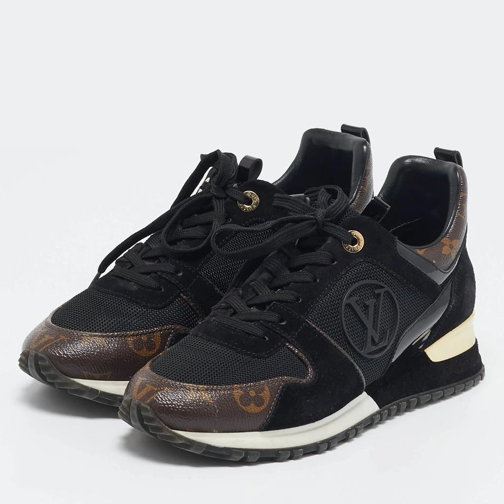 Louis Vuitton Louis Vuitton Brown Canvas and Suede Run Away Low Top Sneakers Size 37.5 2
