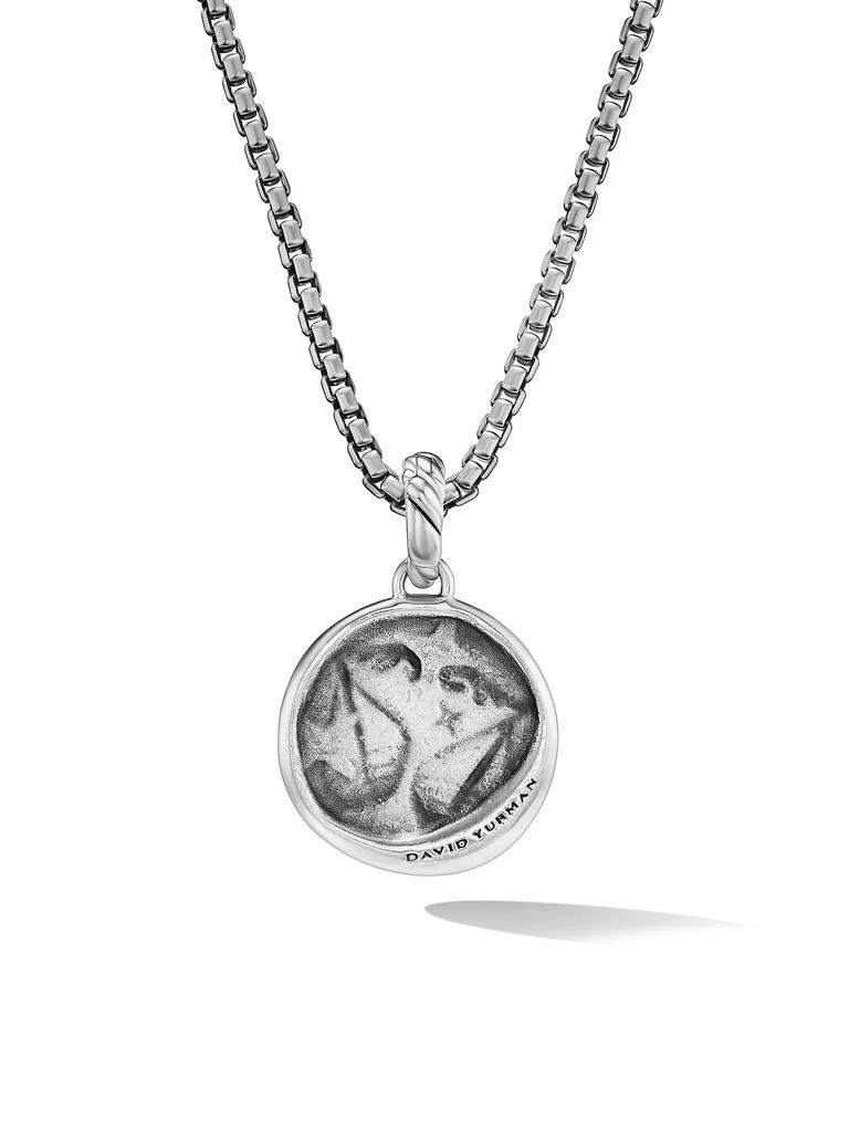 David Yurman Libra Amulet in Sterling Silver with 18K Yellow Gold and Diamonds, 19MM