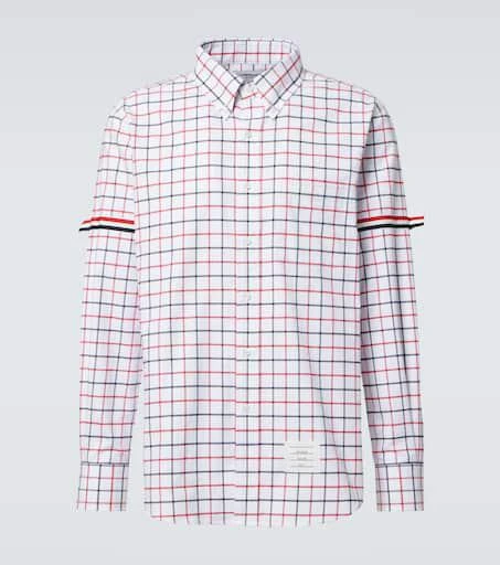 Thom Browne RWB Stripe checked cotton flannel shirt 1