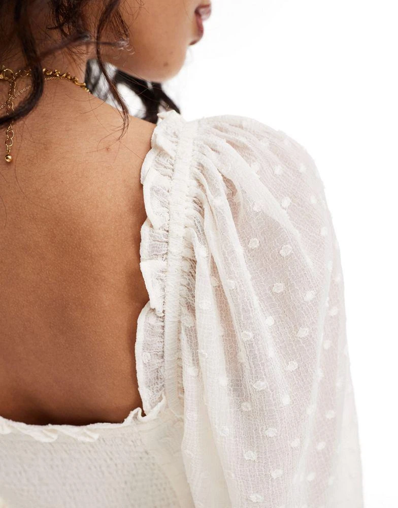 Miss Selfridge Miss Selfridge chiffon corset detail mini dress in ivory 2
