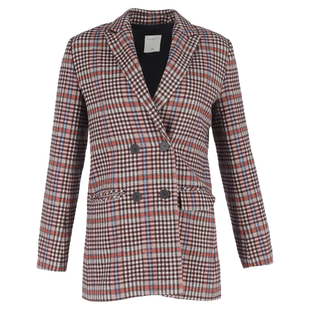 Sandro Plaid Blazer Jacket - Women's 36