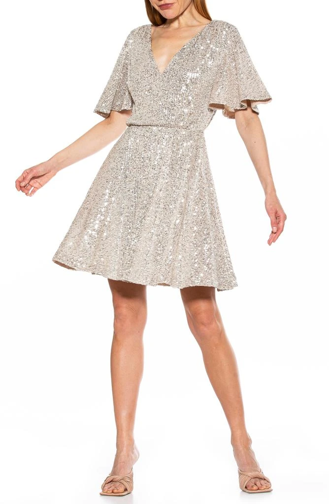 Shop Oakless Sequin Flutter Sleeve Fit & Flare Dress on Sale at BeyondStyle   Get 69% Off Oakless Sequin Flutter Sleeve Fit & Flare Dress with  Limited-Time Flash Deals, Exclusive Discounts, and