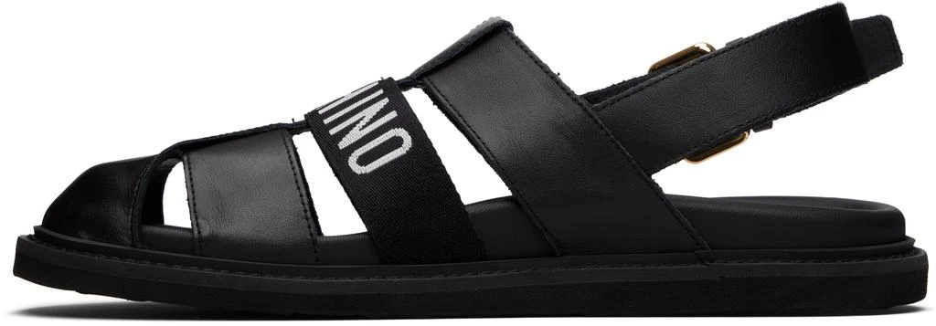 Moschino Black Calfskin Sandals 3
