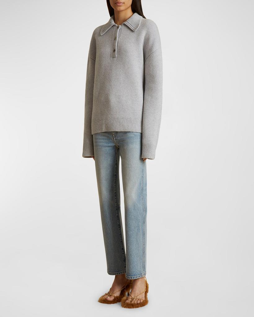Khaite Abigail High-Rise Straight-Leg Ankle Jeans