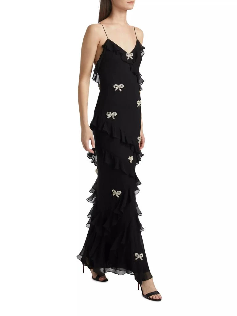 LOVESHACKFANCY Crystal Bow Rialto Silk Dress 2