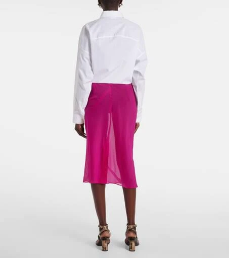 Dries Van Noten Silk-blend satin midi skirt 3