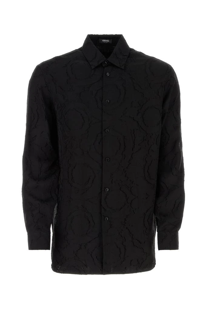 Versace Versace Patterned-Jacquard Long-Sleeved Buttoned Shirt 1