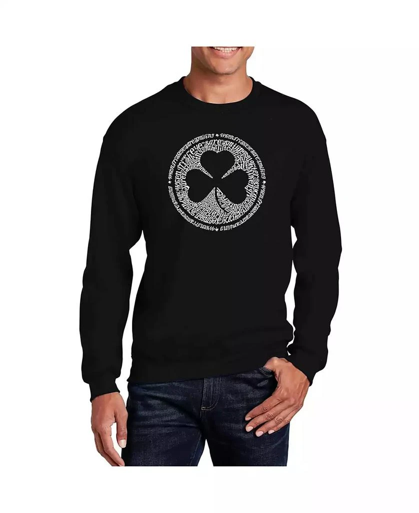 LA Pop Art Men's Word Art Lyrics To When Irish Eyes Are Smiling Crewneck Sweatshirt 1